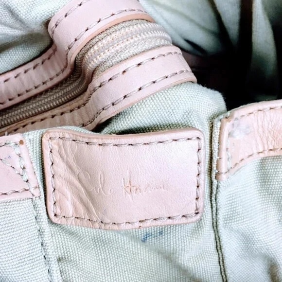 Cole Haan Hobo Bag Large Leather Snakeskin Embossed Tassel Drawcord Close - Picture 9 of 11